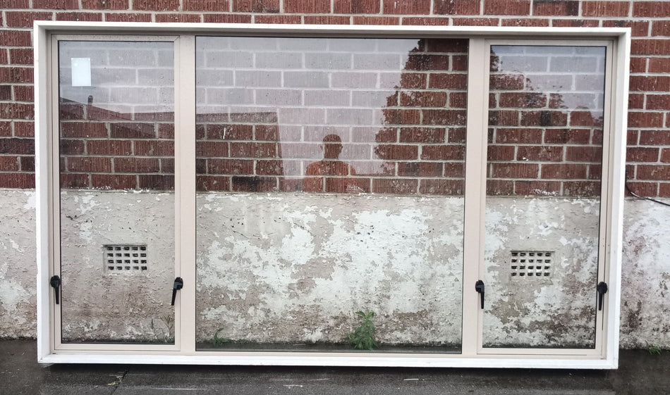 Off White / Beige Aluminum Window 2400 W x 1400 H  [#4029] Joinery Recycle