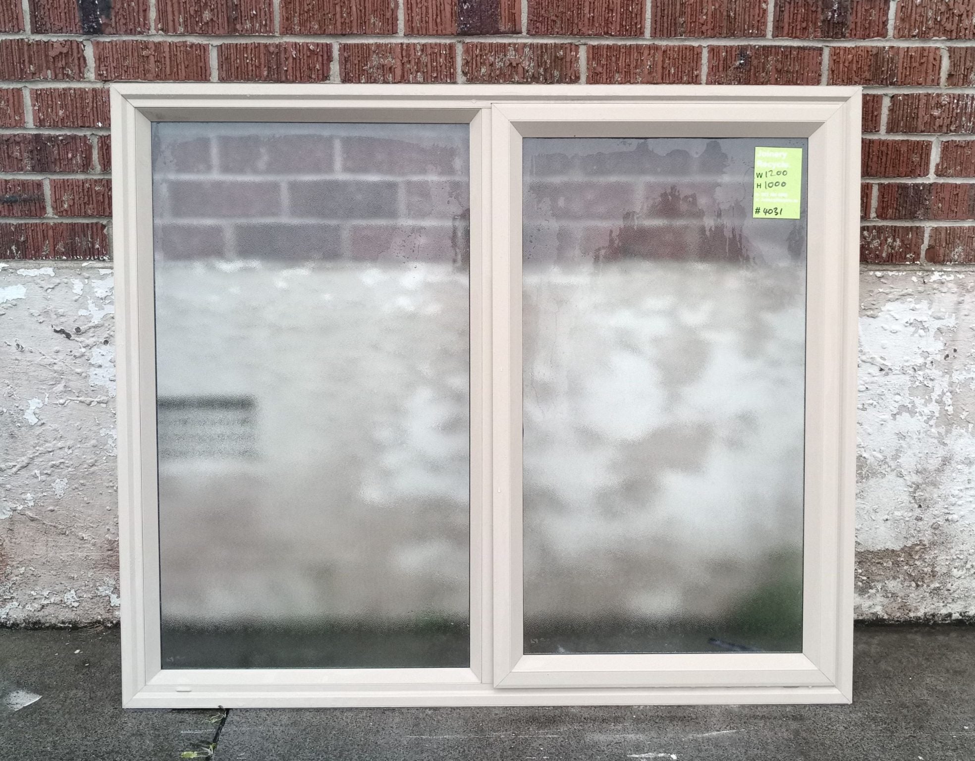 Off White / Beige Aluminum Window 1200 W x 1000 H  [#4031] Joinery Recycle