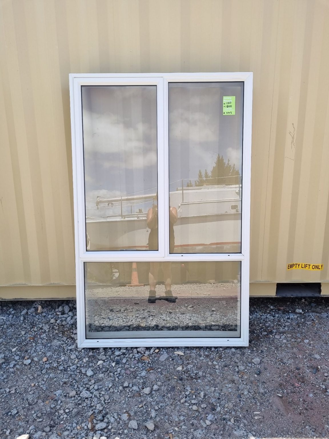 White Aluminium Window 1150 W x 1800 H [#4043] Joinery Recycle