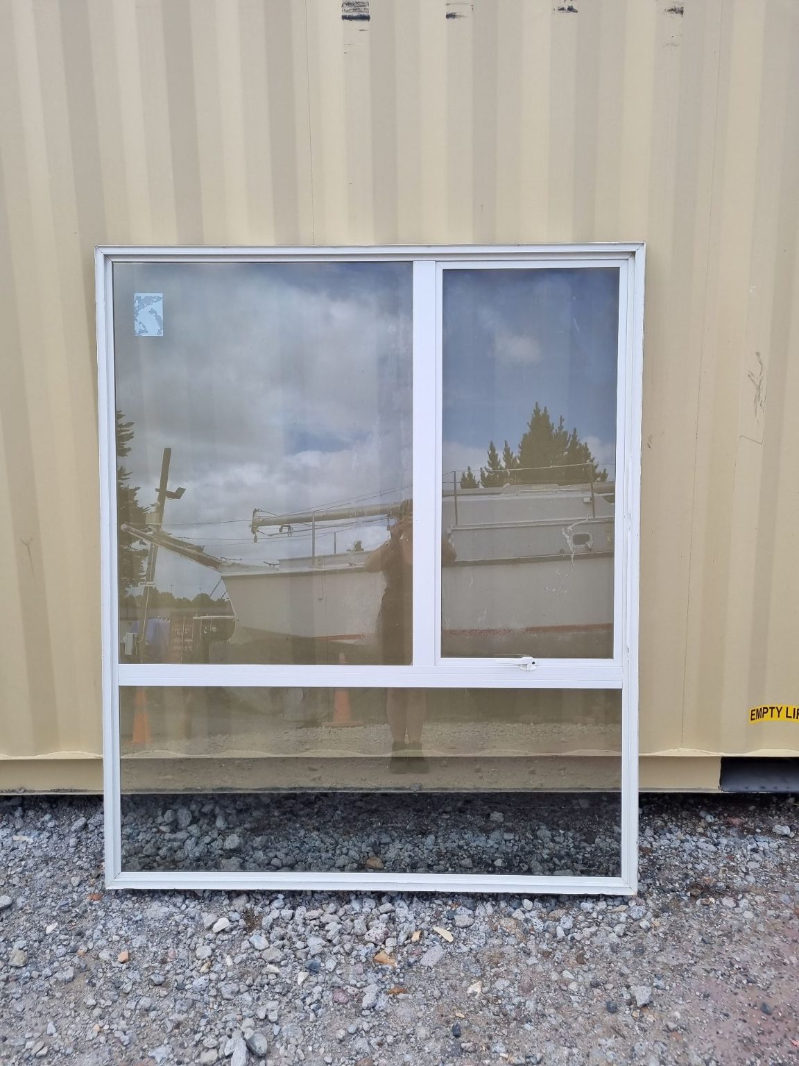 White Aluminium Window 1500 W x 1800 H [#4045] Joinery Recycle