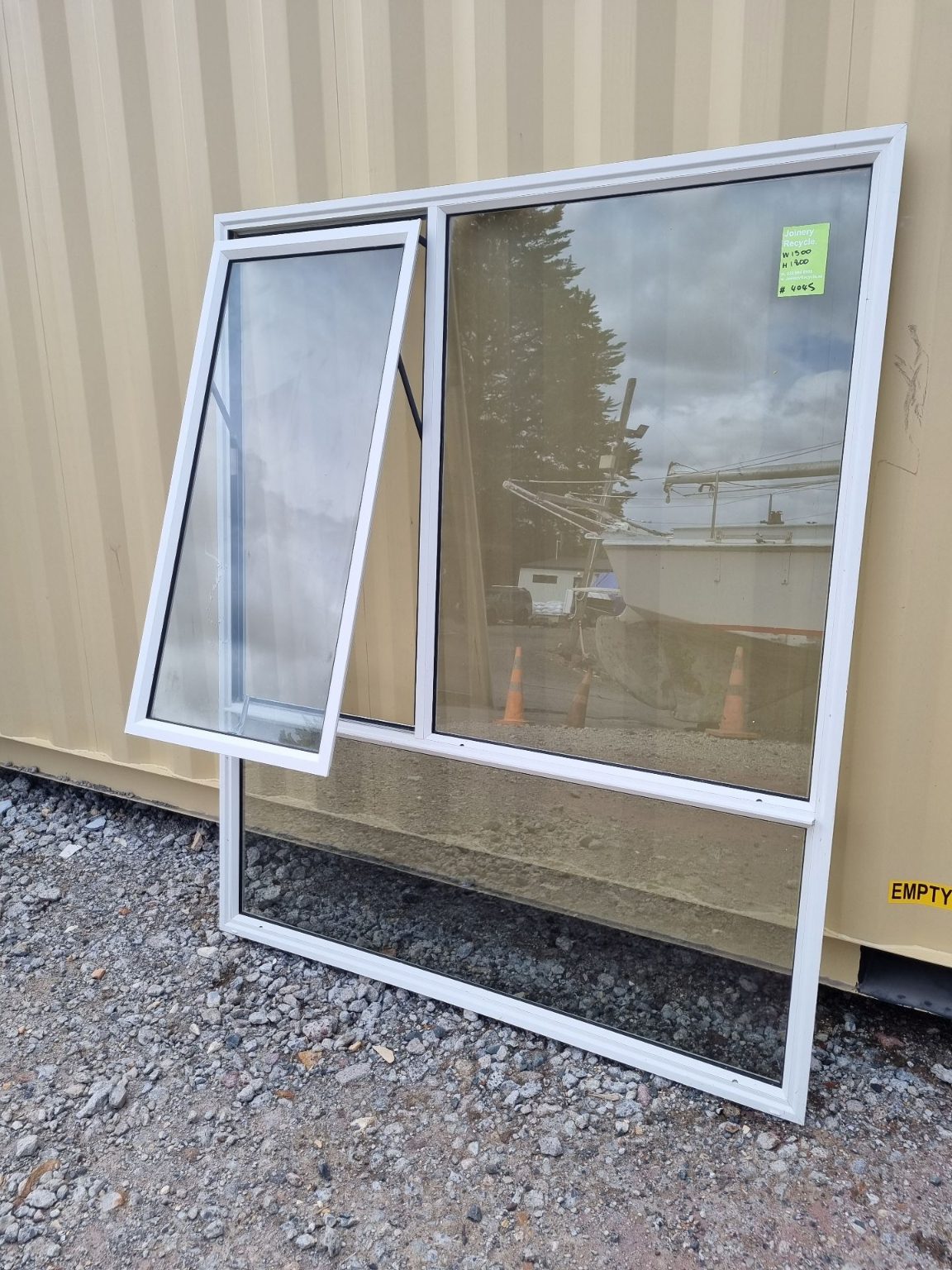 White Aluminium Window 1500 W x 1800 H [#4045] Joinery Recycle