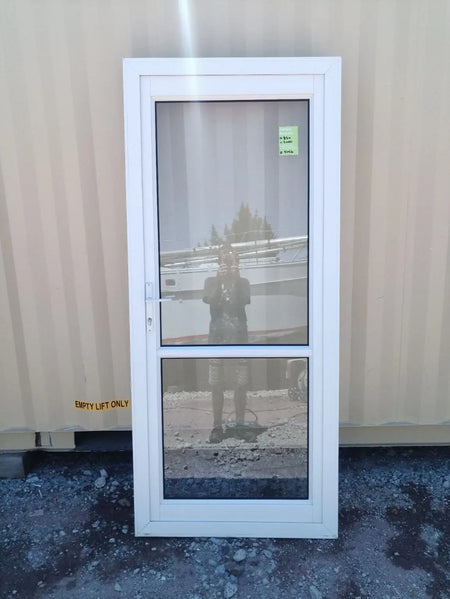 Aluminium Single Door Offwhite 850 W x 2000 H  [#4056] Joinery Recycle