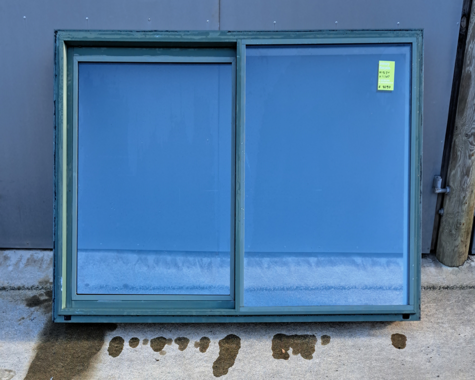Aluminium Sliding Window  Green 1850W x 1160H [#4190 SF] Joinery Recycle