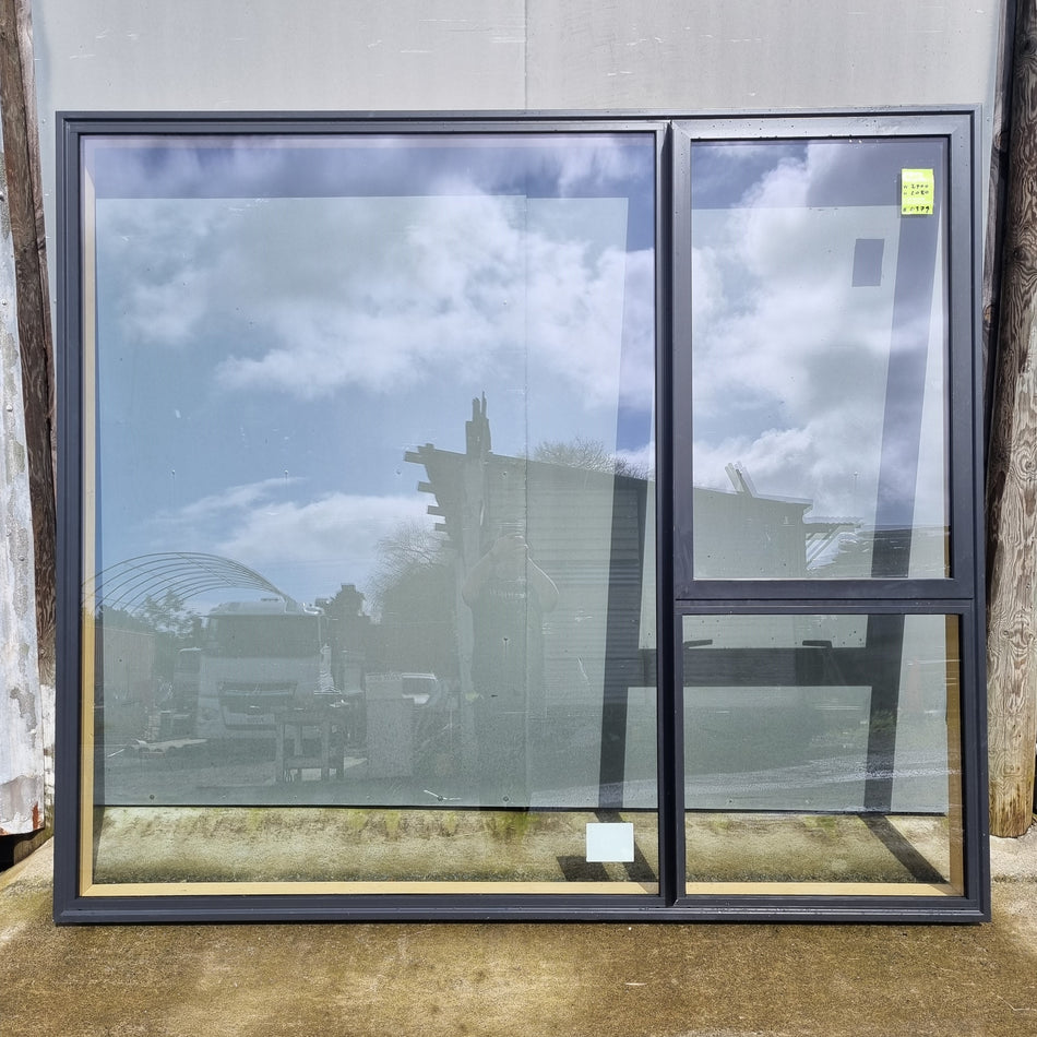 *NEW*Aluminium Window Double Glazed Ironsand   2400 W  x 2080 H  [#4379 SF] Joinery Recycle