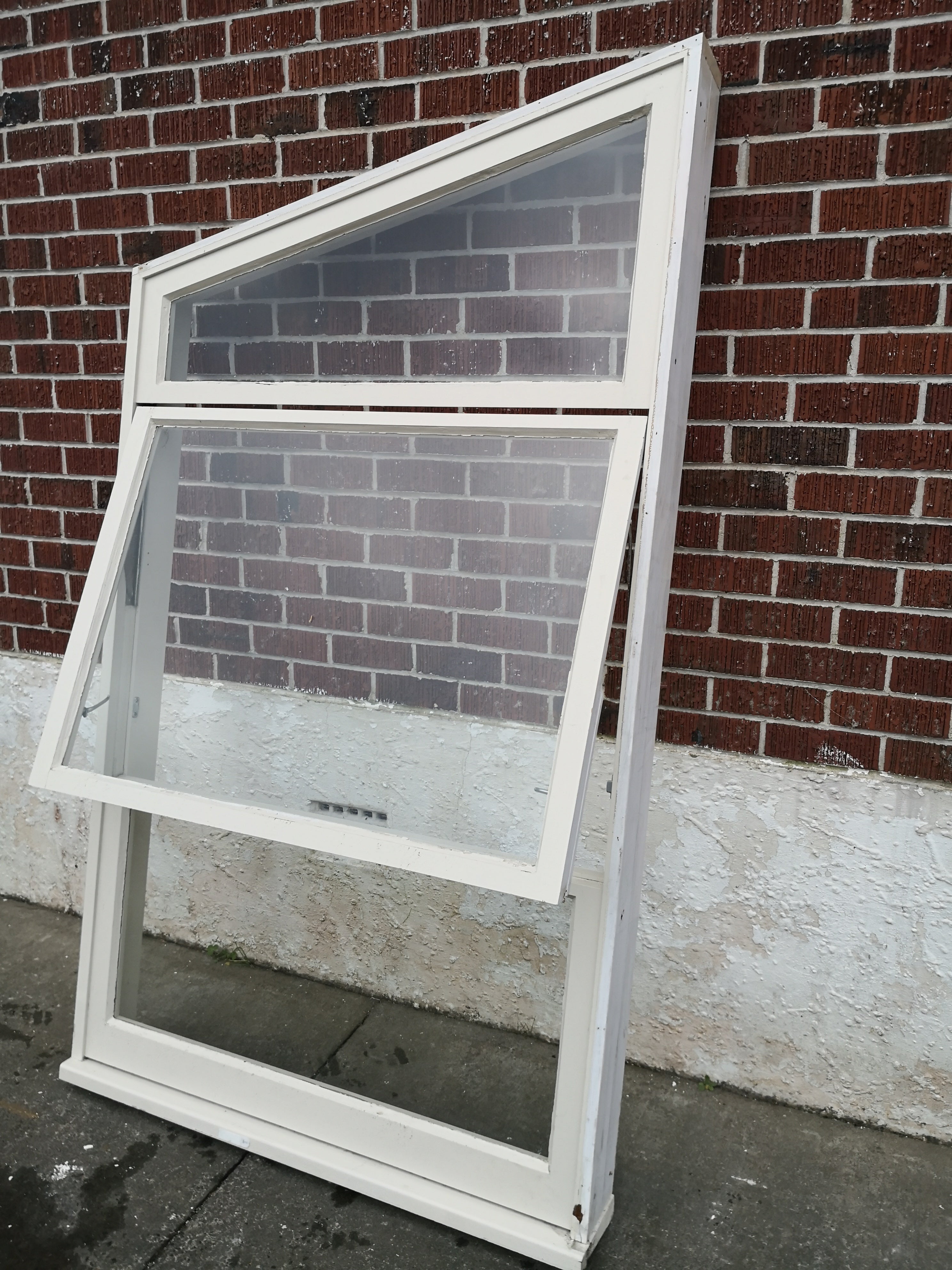 Raked Wooden Window 1110 W x 1620/1930 H [#2025] Joinery Recycle