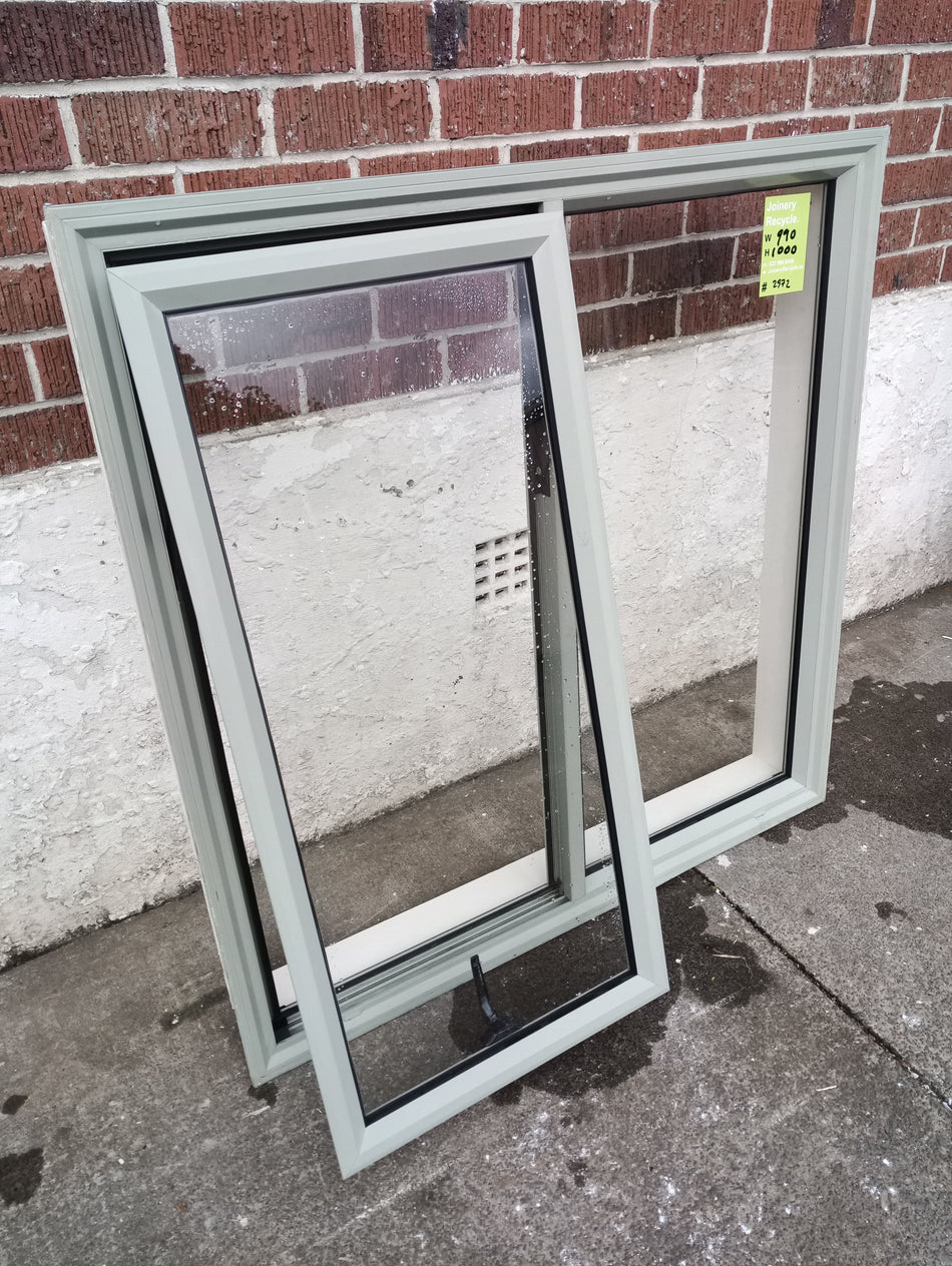 Light Green Aluminium Window 990 W x 1000 H   [#2972] Joinery Recycle