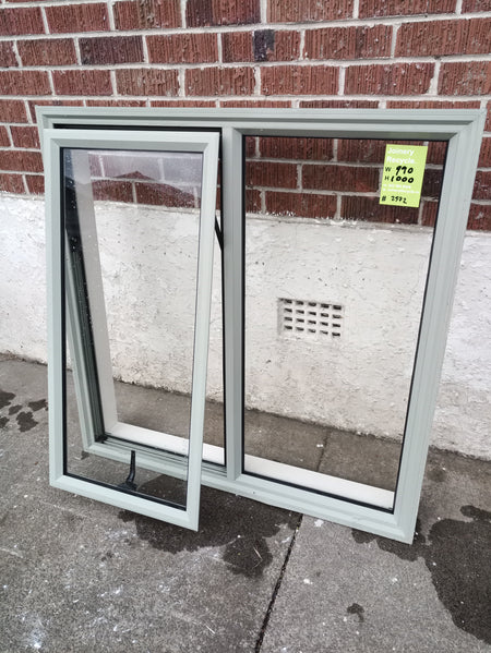 Light Green Aluminium Window 990 W x 1000 H   [#2972] Joinery Recycle