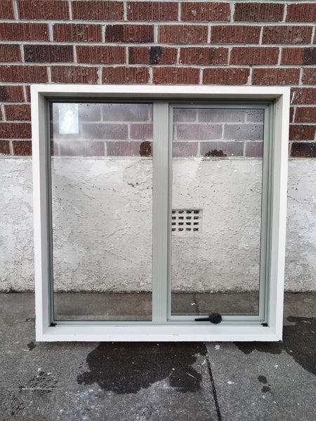 Light Green Aluminium Window 990 W x 1000 H   [#2972] Joinery Recycle