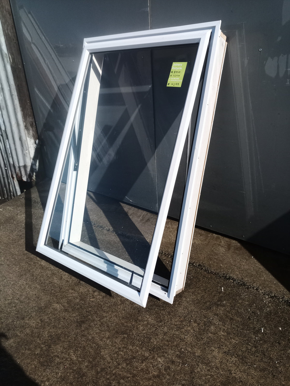 Aluminium Window White  840W  x 1290 H  [#4299 SF] Joinery Recycle