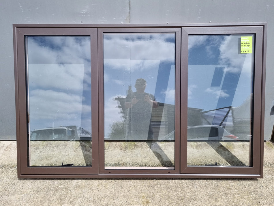 Aluminium Window DOUBLE GLAZED Brown  1800 W  x 1100 H  [#4455 SF] Joinery Recycle