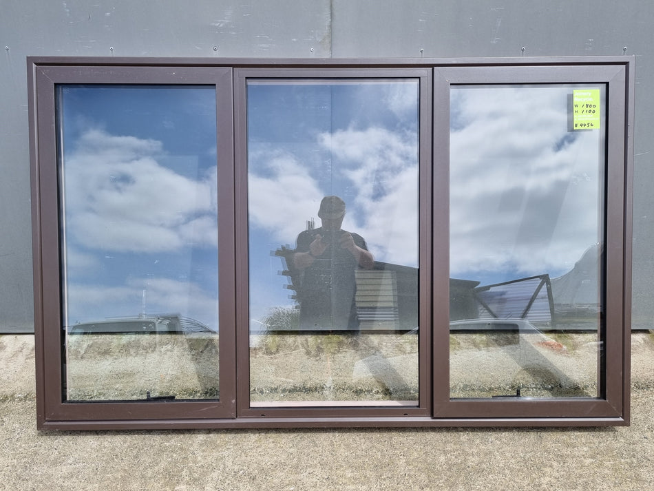 Aluminium Window DOUBLE GLAZED Brown  1800 W  x 1100 H  [#4456 SF] Joinery Recycle