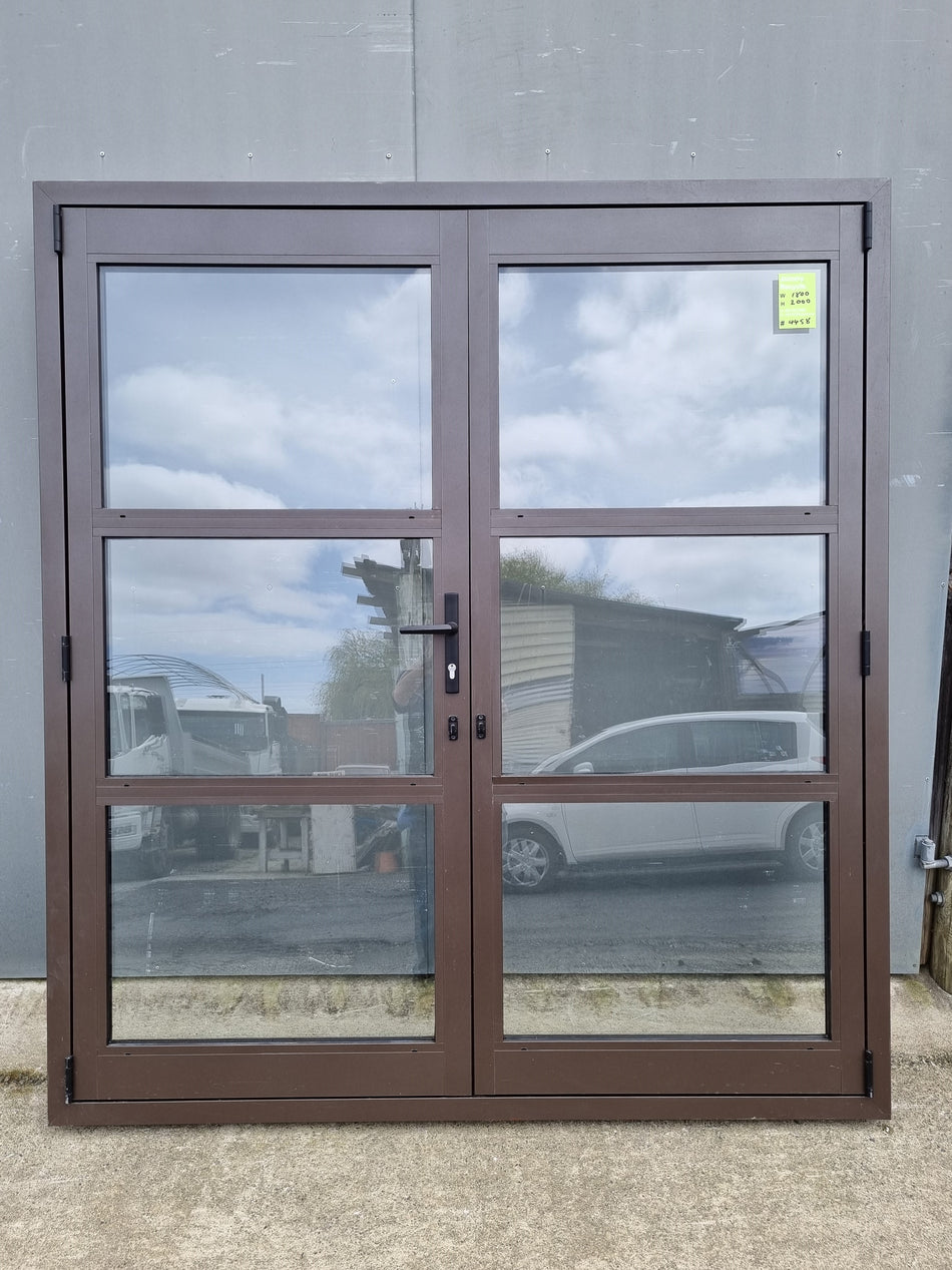 FRENCH DOORS - DOUBLE GLAZED Brown  1800 W  x  2000 H  [#4458 SF] Joinery Recycle