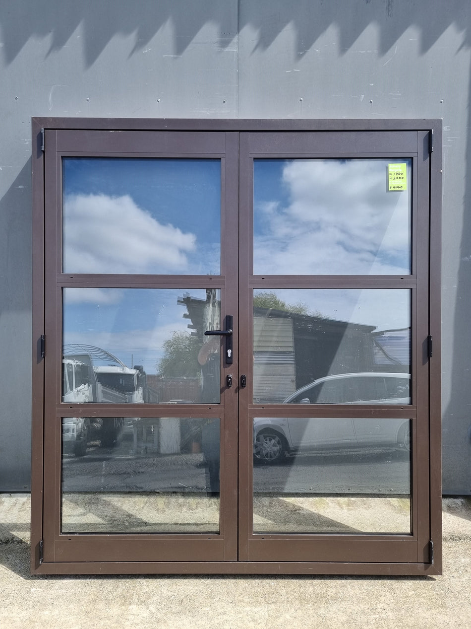 FRENCH DOORS - DOUBLE GLAZED Brown  1800 W  x  2000 H  [#4460 SF] Joinery Recycle